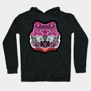 illustrated SNOW LEOPARD PRIDE series (lipstick lesbian pride flag) Hoodie